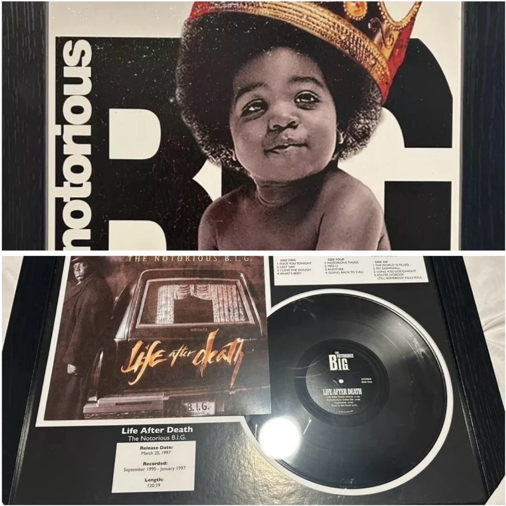 🔥Notorious BIG “Life After Death” 28x22 Framed Album + 11x7 Biggie Smalls Print🔥